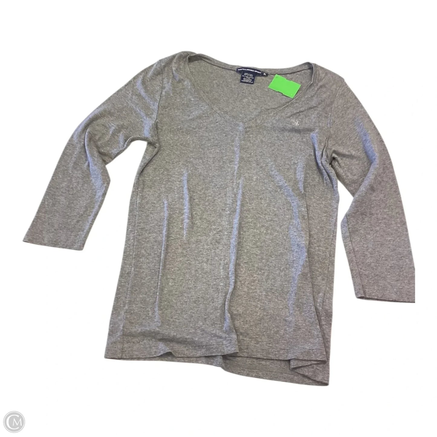 Top Long Sleeve Basic By Ralph Lauren Blue Label In Grey, Size: Xl