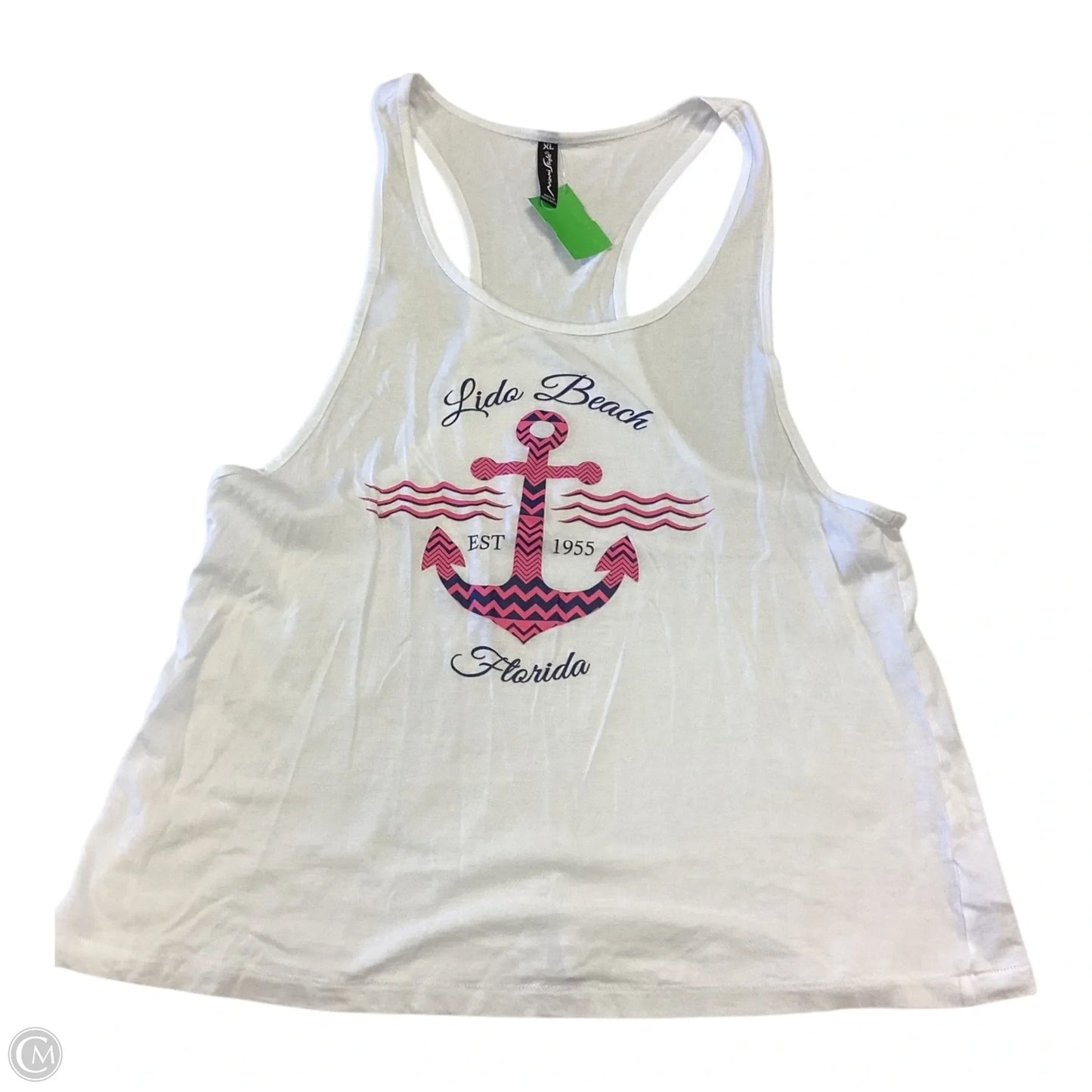 Tank Top By Clothes Mentor In Pink & White, Size: Xl