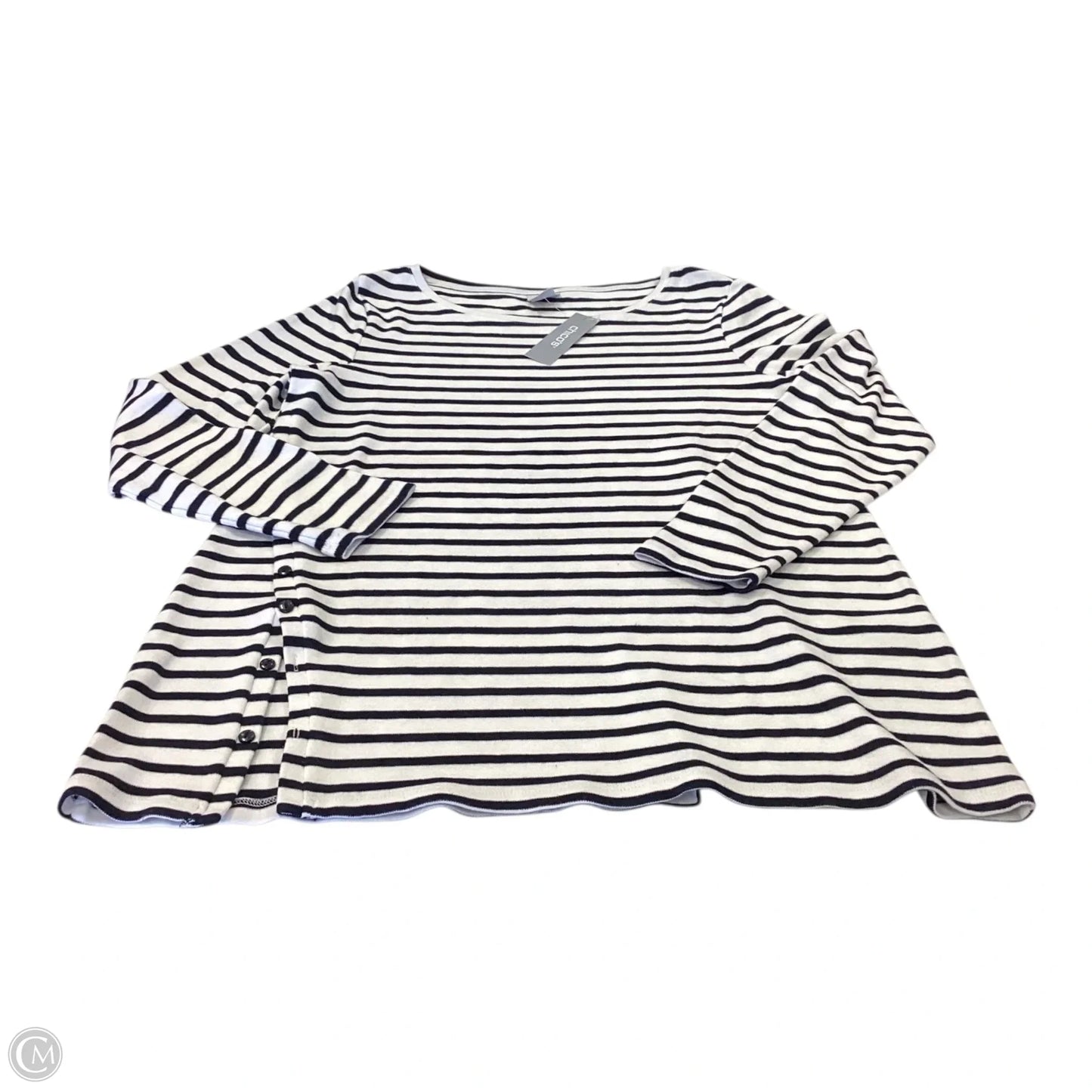 Top Long Sleeve By Chicos In Striped Pattern, Size: M