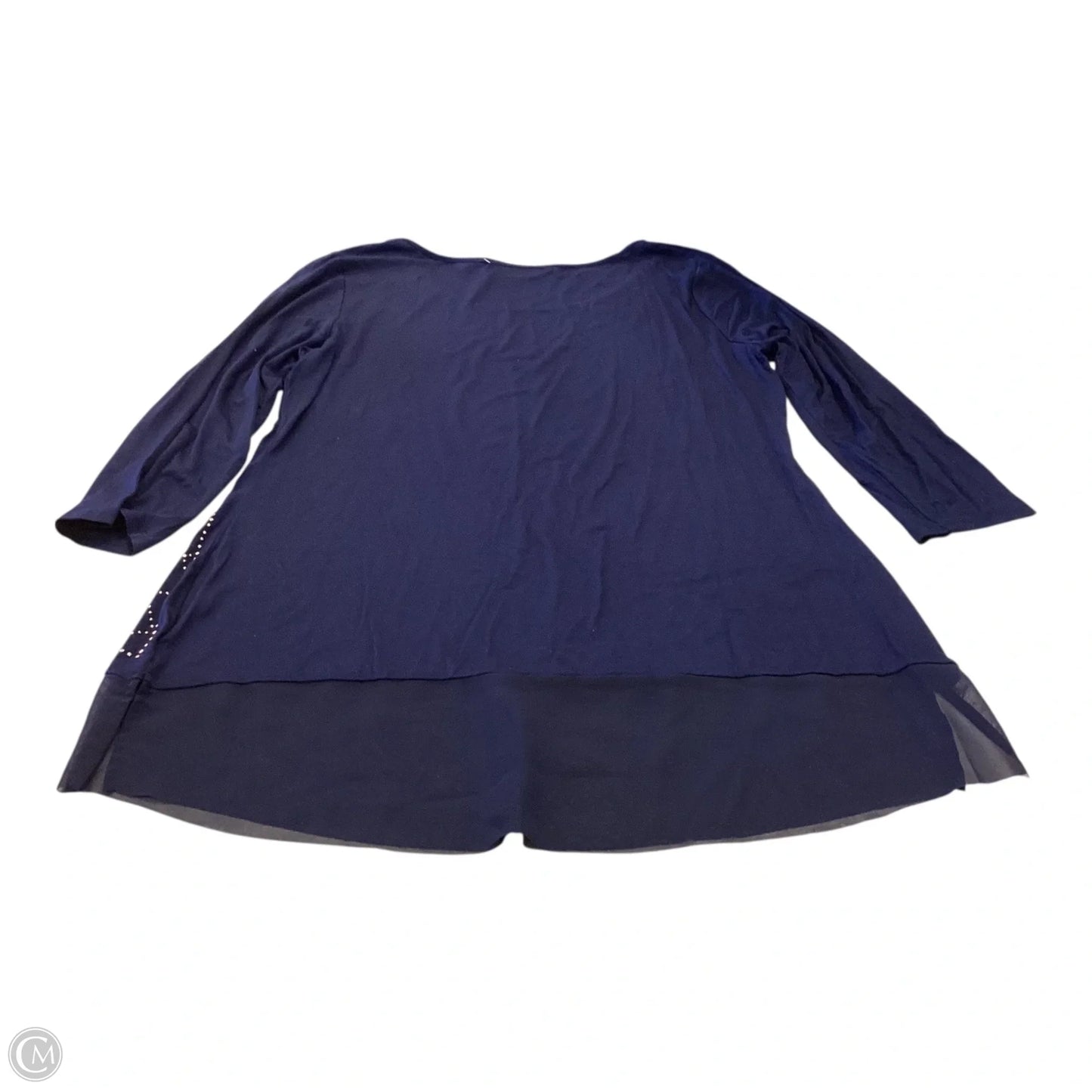 Top 3/4 Sleeve By Belldini In Blue & Gold, Size: M