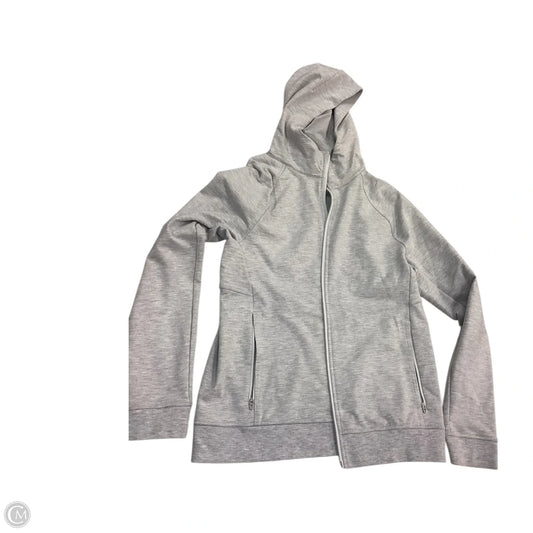 Athletic Sweatshirt Hoodie By Lululemon In Grey, Size: M