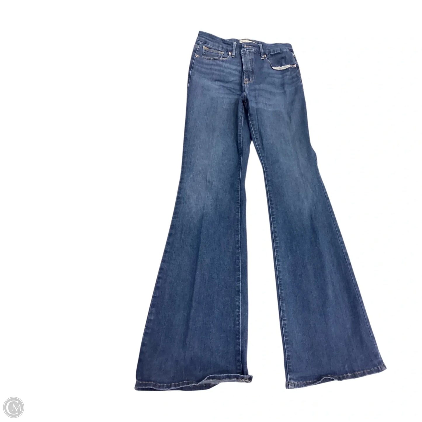 Jeans Flared By Good American In Blue Denim, Size: 8