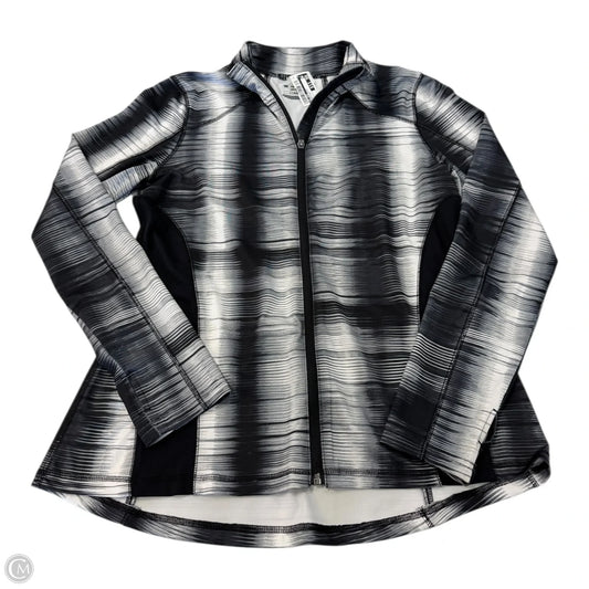 Athletic Jacket By Tek Gear In Black & Grey, Size: L