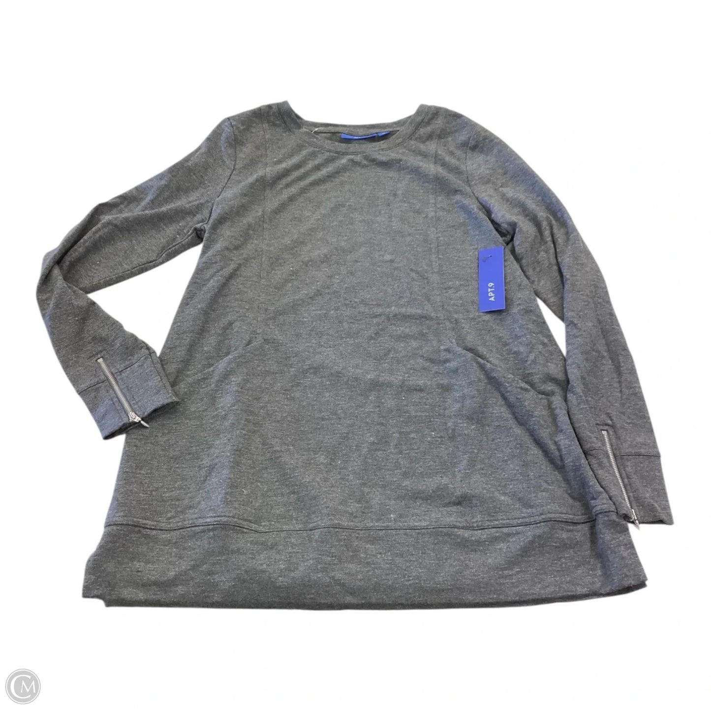 Top Long Sleeve By Apt 9 In Grey, Size: M