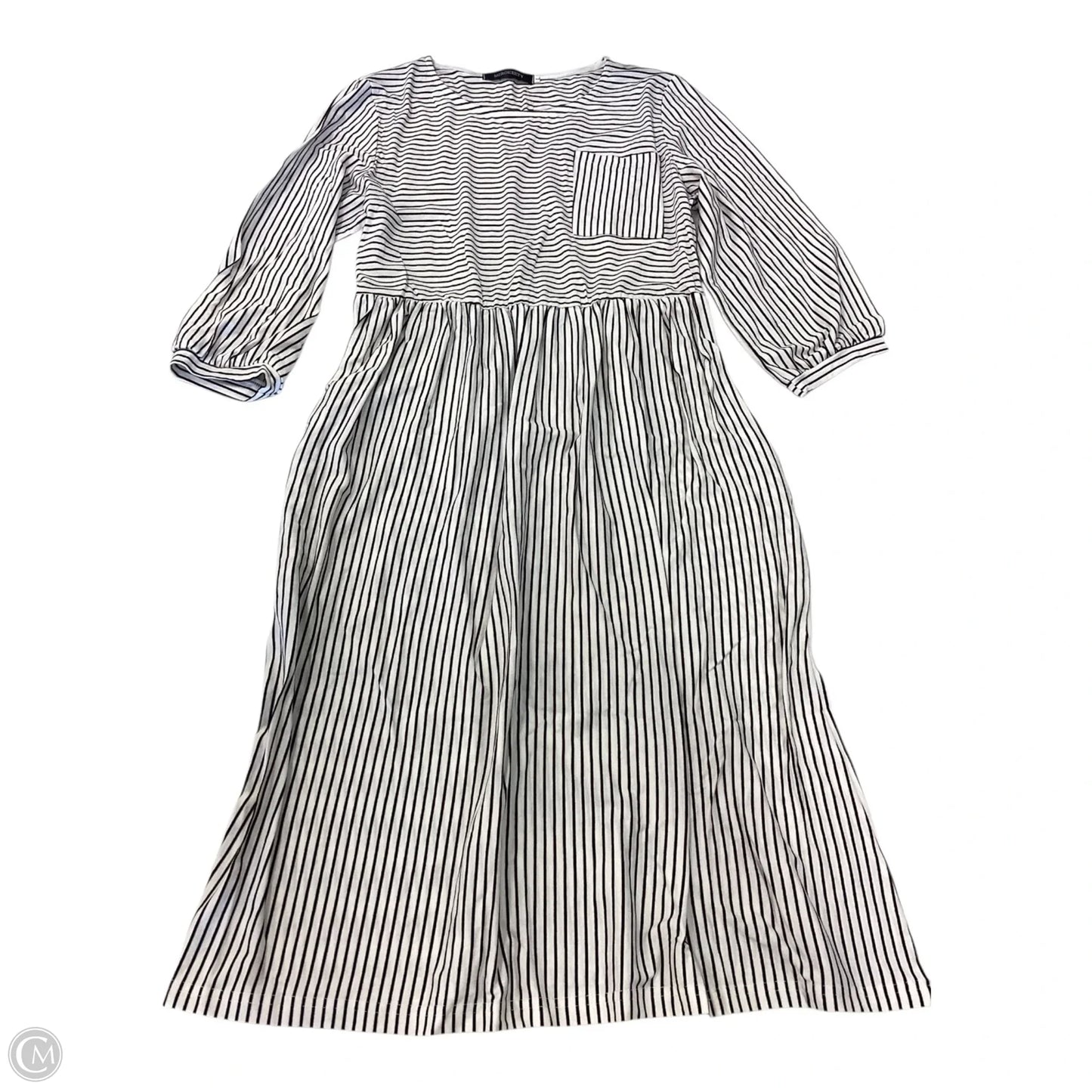 Dress Casual Midi By Merokeety In Striped Pattern, Size: L
