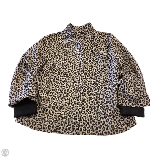 Jacket Fleece By Chicos In Animal Print, Size: M