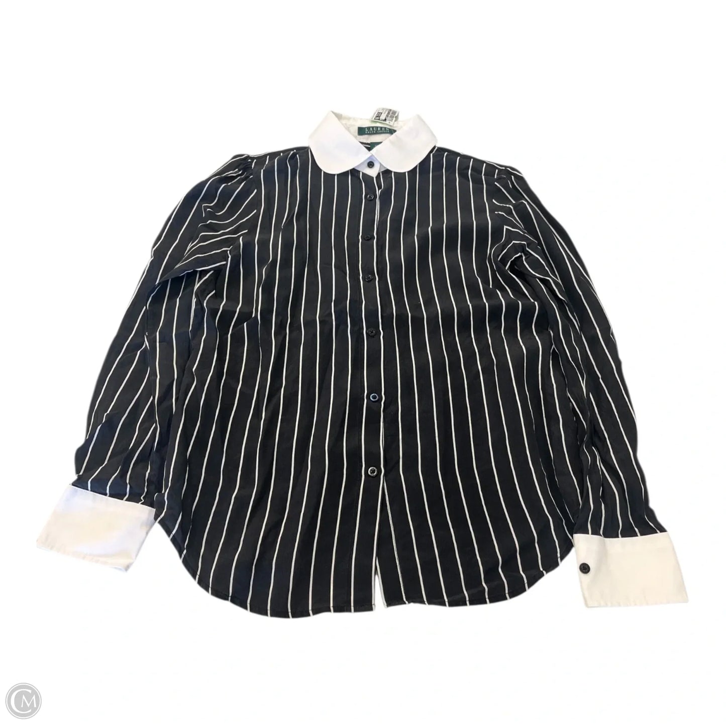 Top Long Sleeve By Lauren By Ralph Lauren In Striped Pattern, Size: M