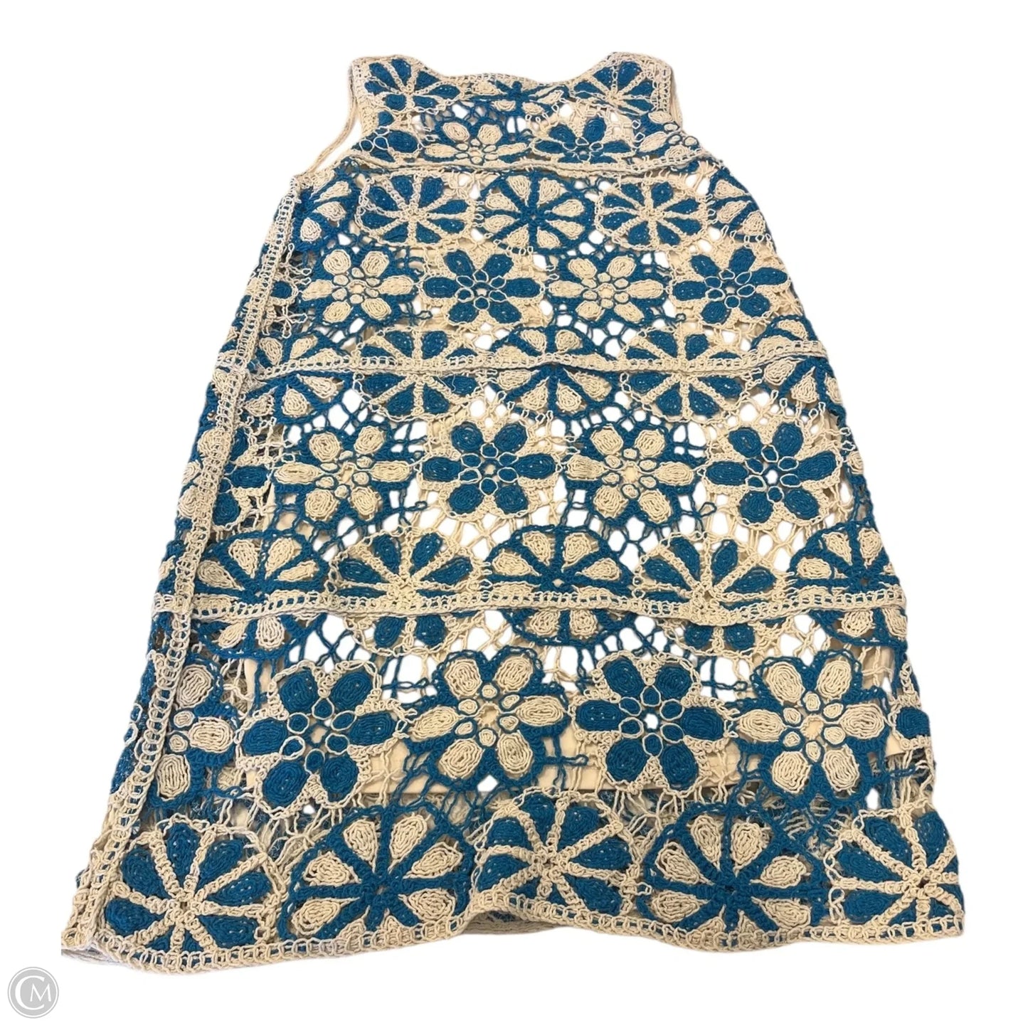 Dress Casual Midi By Clothes Mentor In Blue & Cream, Size: Xl