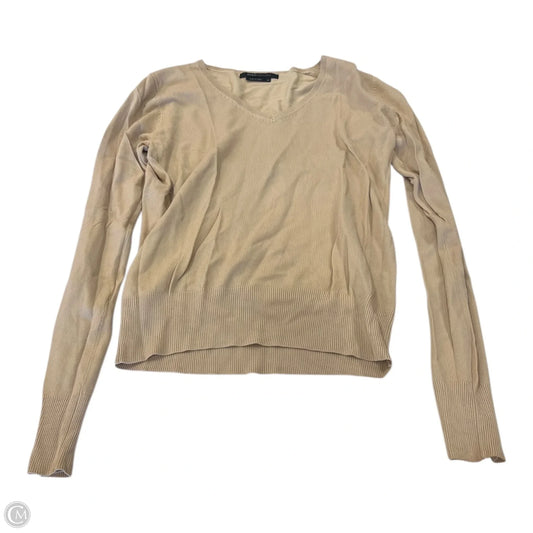 Top Long Sleeve By Bcbgmaxazria In Beige, Size: M