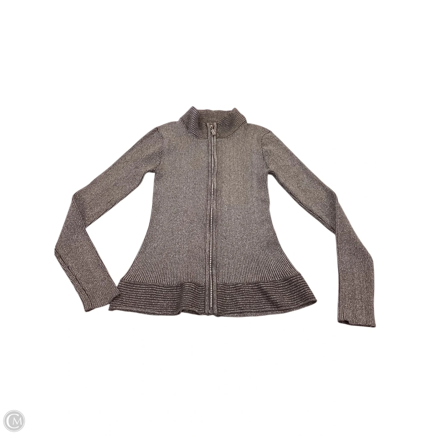 Top Long Sleeve By Belldini In Grey & Silver, Size: S