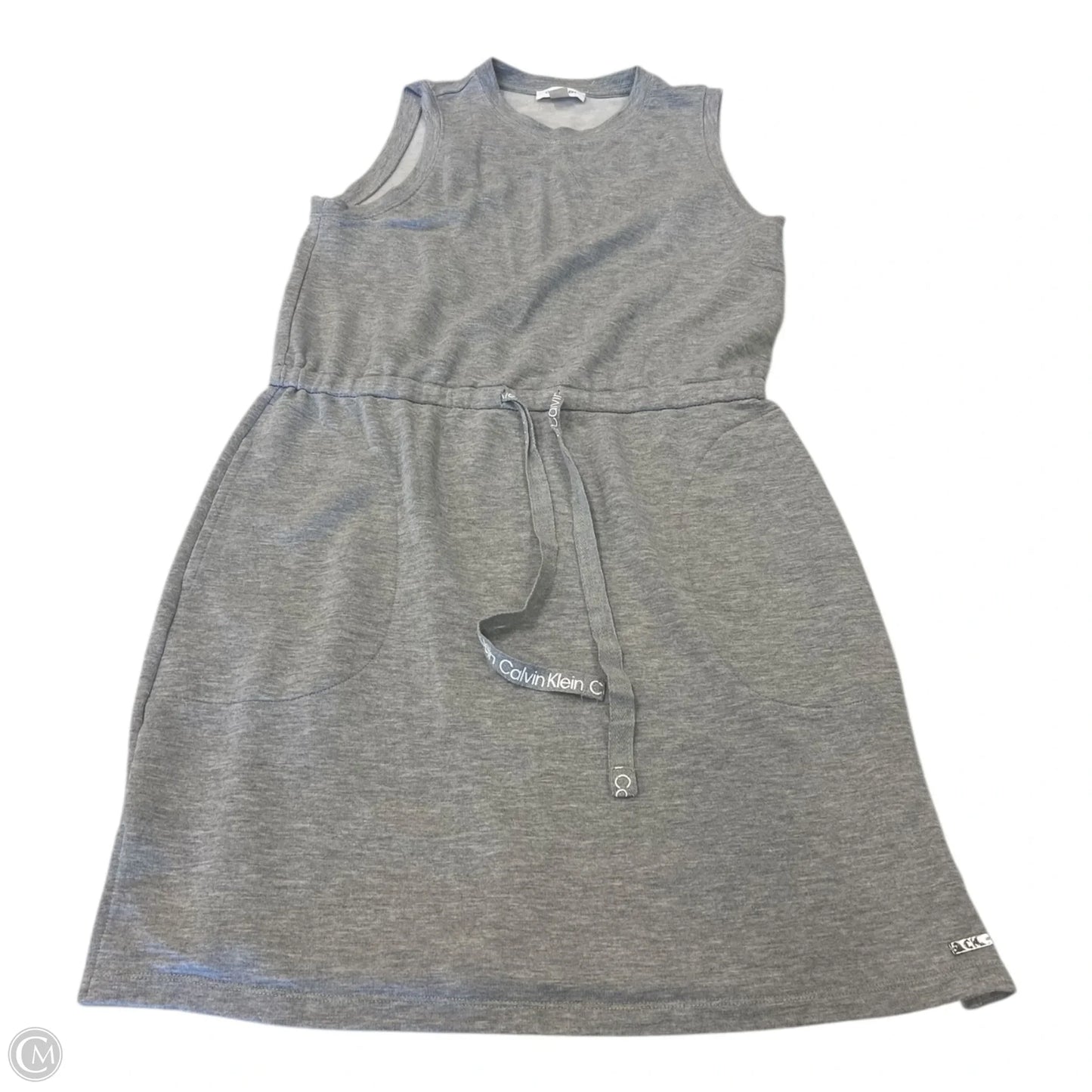 Dress Casual Midi By Calvin Klein In Grey, Size: S