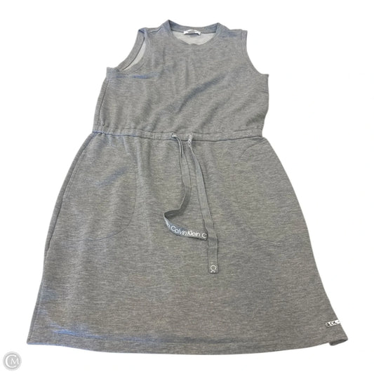 Dress Casual Midi By Calvin Klein In Grey, Size: S