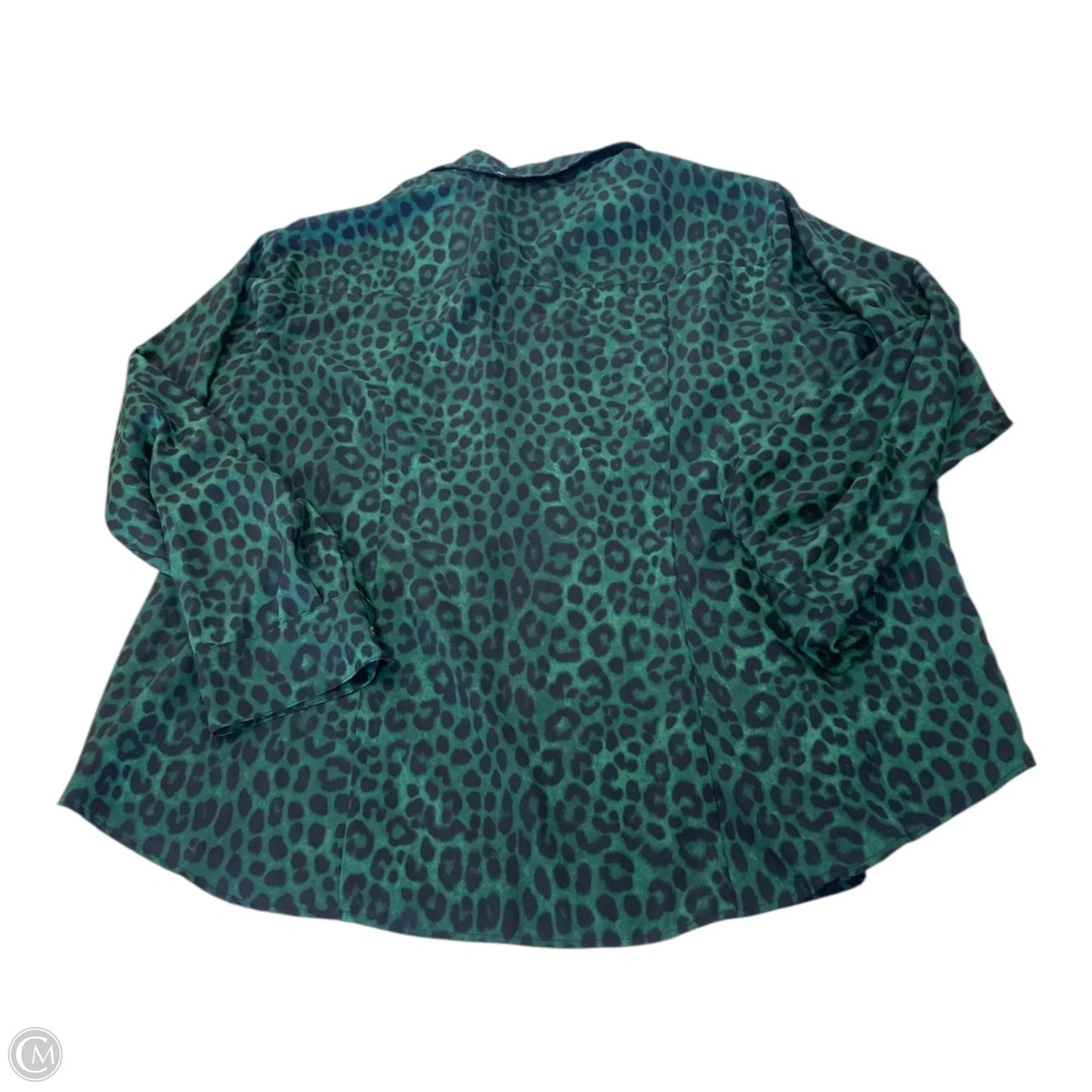 Top Long Sleeve By Michael By Michael Kors In Black & Green, Size: 2x
