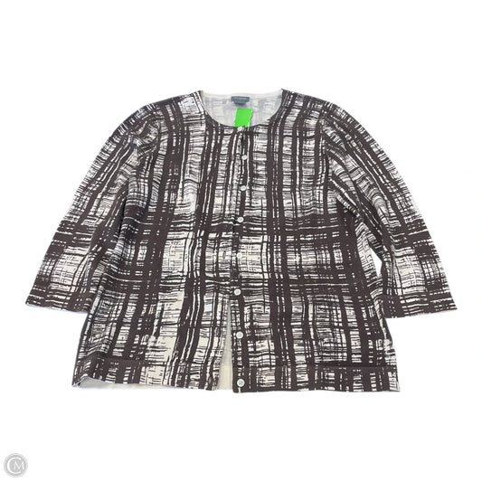 Cardigan By Ann Taylor In Brown & Cream, Size: L