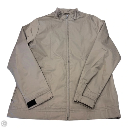 Athletic Jacket By Nike Apparel In Beige, Size: M