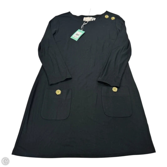 Dress Casual Midi By Sail To Sable In Black & Gold, Size: L