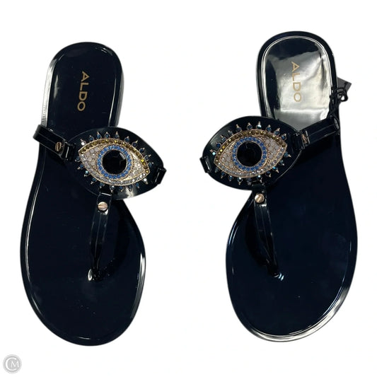Sandals Flip Flops By Aldo In Black & Blue, Size: 7