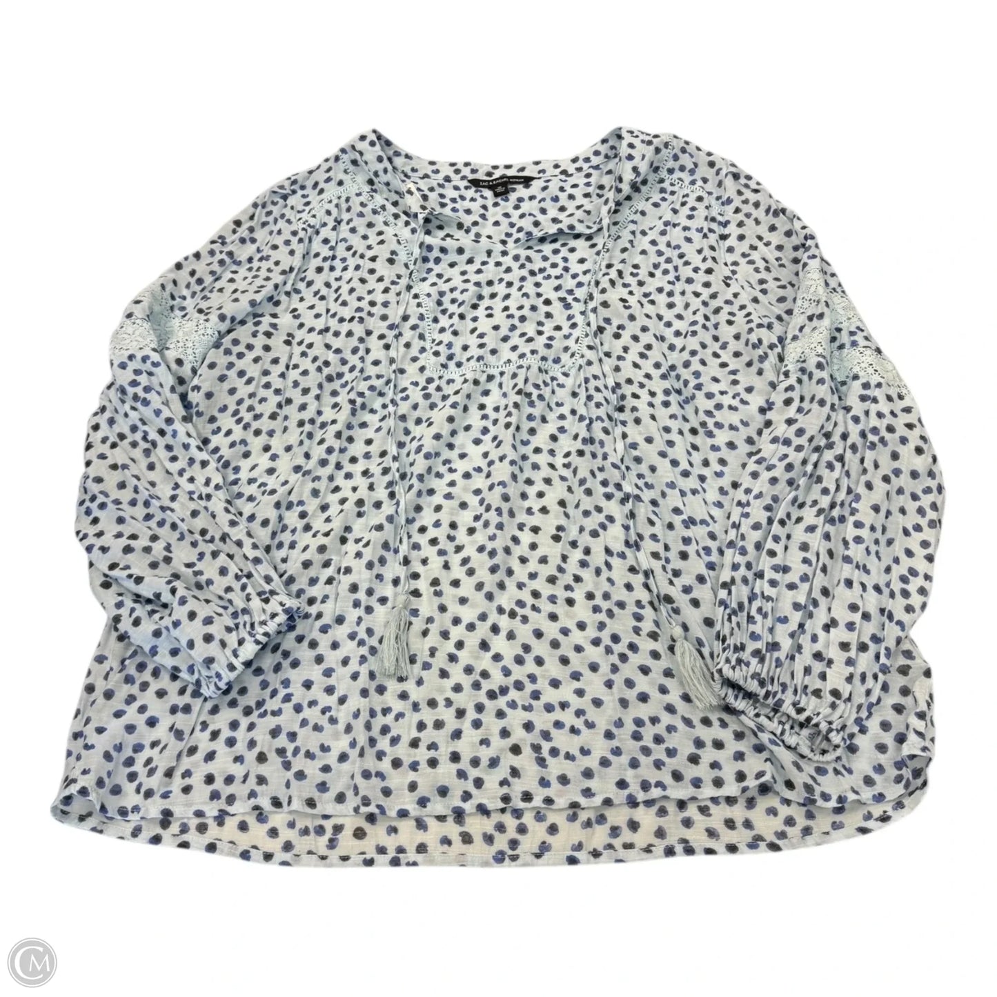 Top Long Sleeve By Zac And Rachel In Blue, Size: 1x