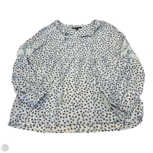 Top Long Sleeve By Zac And Rachel In Blue, Size: 1x