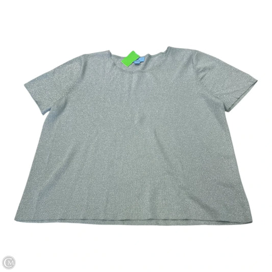 Top Short Sleeve By Cece In Green & Silver, Size: Xl