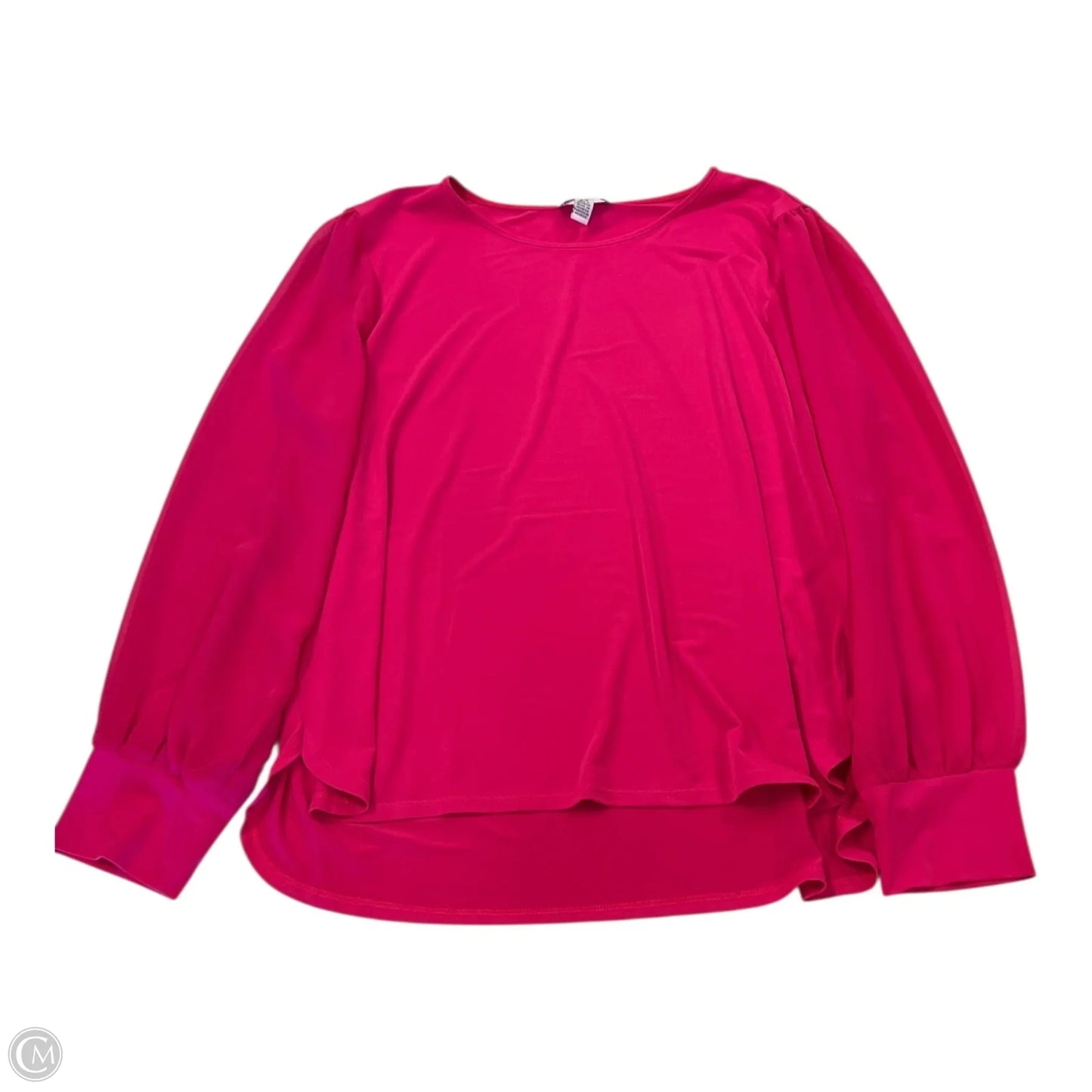 Top Long Sleeve By Calvin Klein In Pink, Size: L