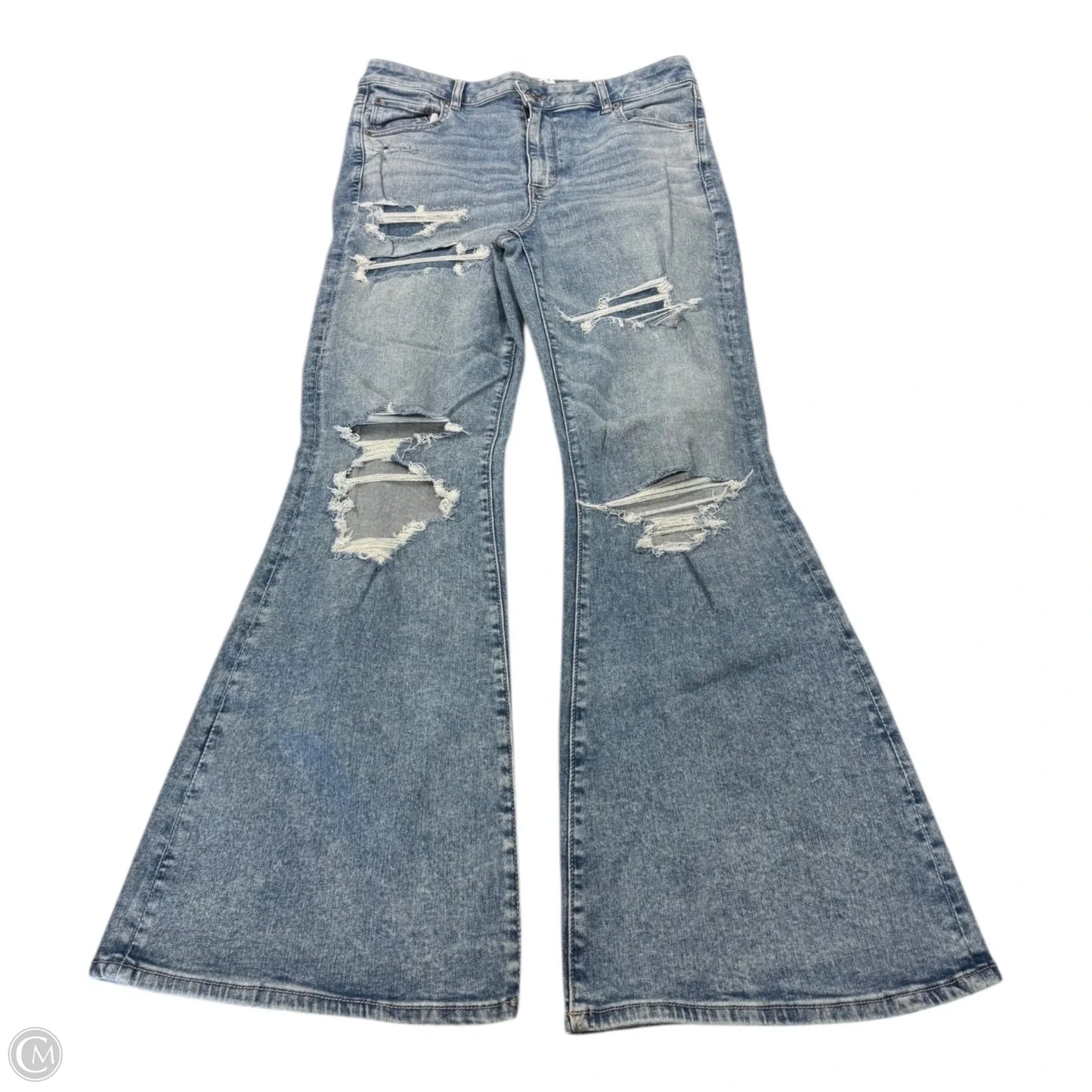 Jeans Flared By American Eagle In Blue Denim, Size: 16