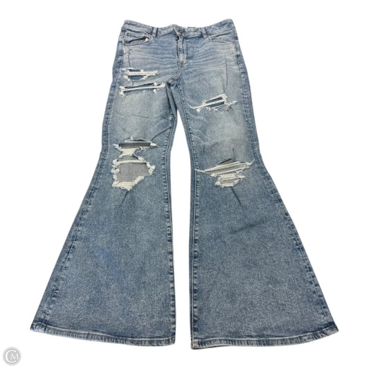 Jeans Flared By American Eagle In Blue Denim, Size: 16