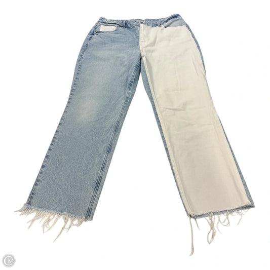 Jeans Straight By Good American In Blue & White, Size: 16