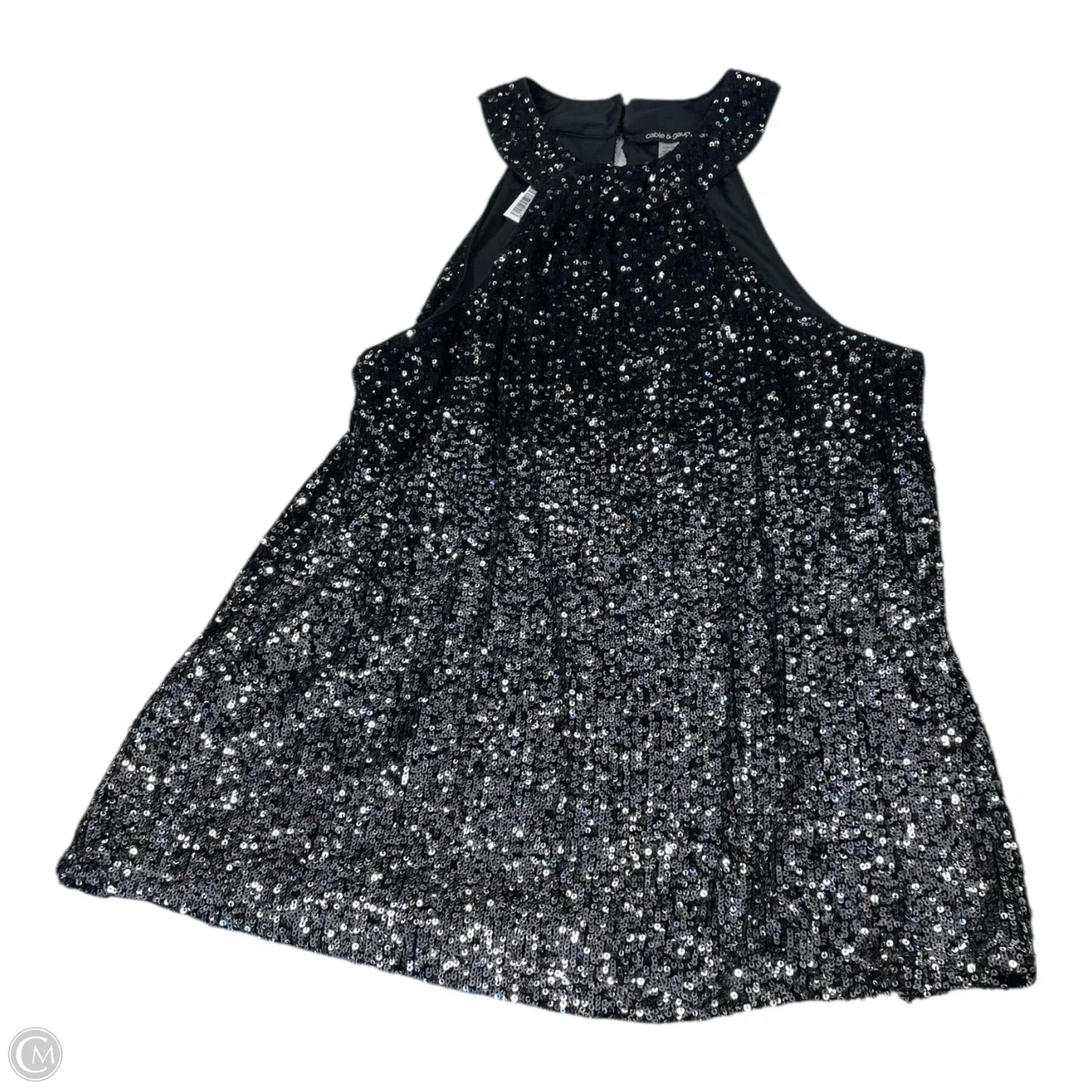 Top Sleeveless By Cable And Gauge In Black & Silver, Size: L