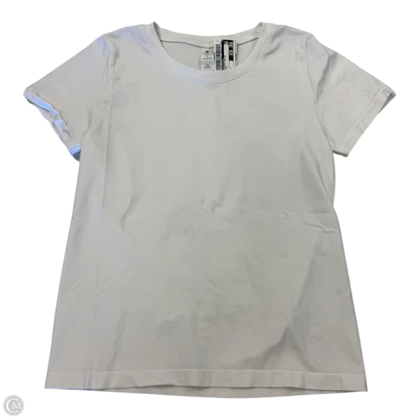 Athletic Top Short Sleeve By Yogalicious In White, Size: L
