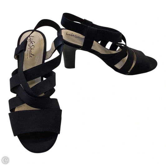 Sandals Heels Block By Life Stride In Black, Size: 8.5