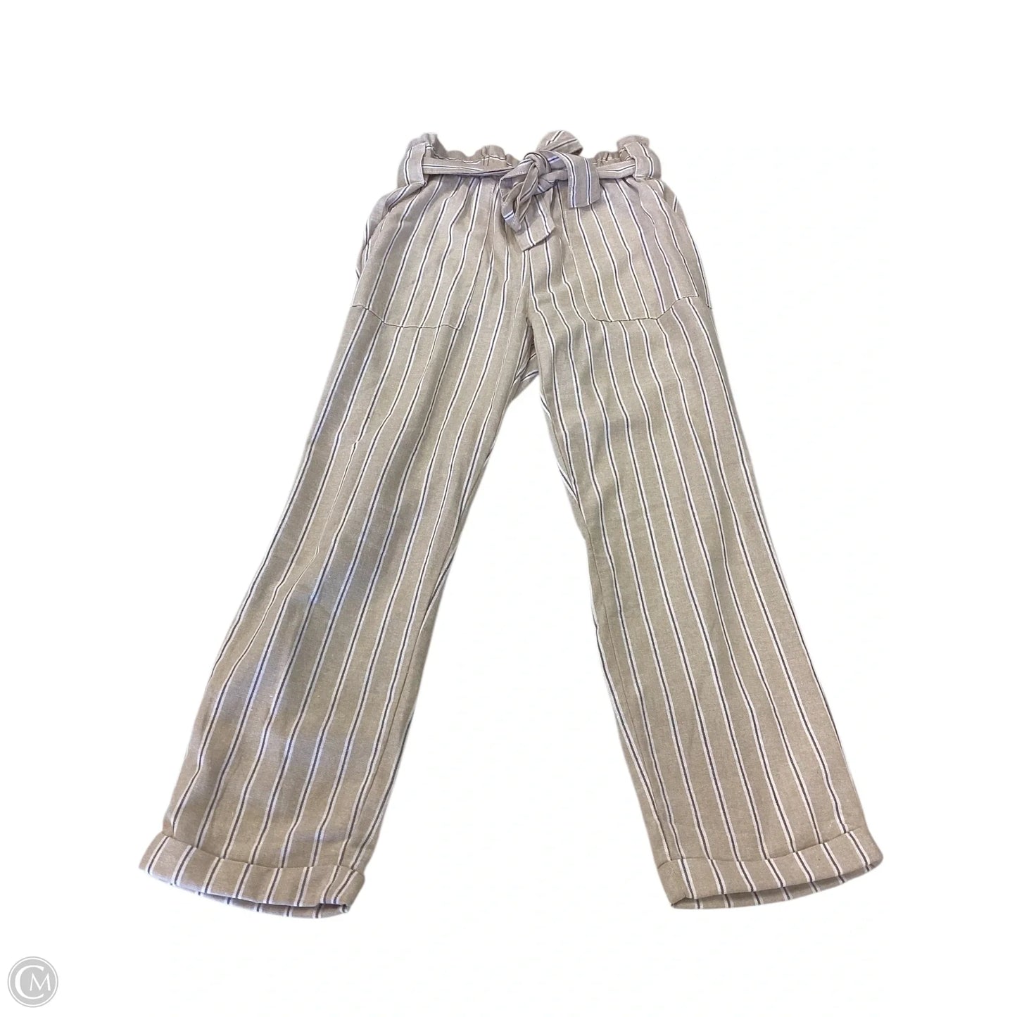 Pants Linen By Clothes Mentor In Striped Pattern, Size: L