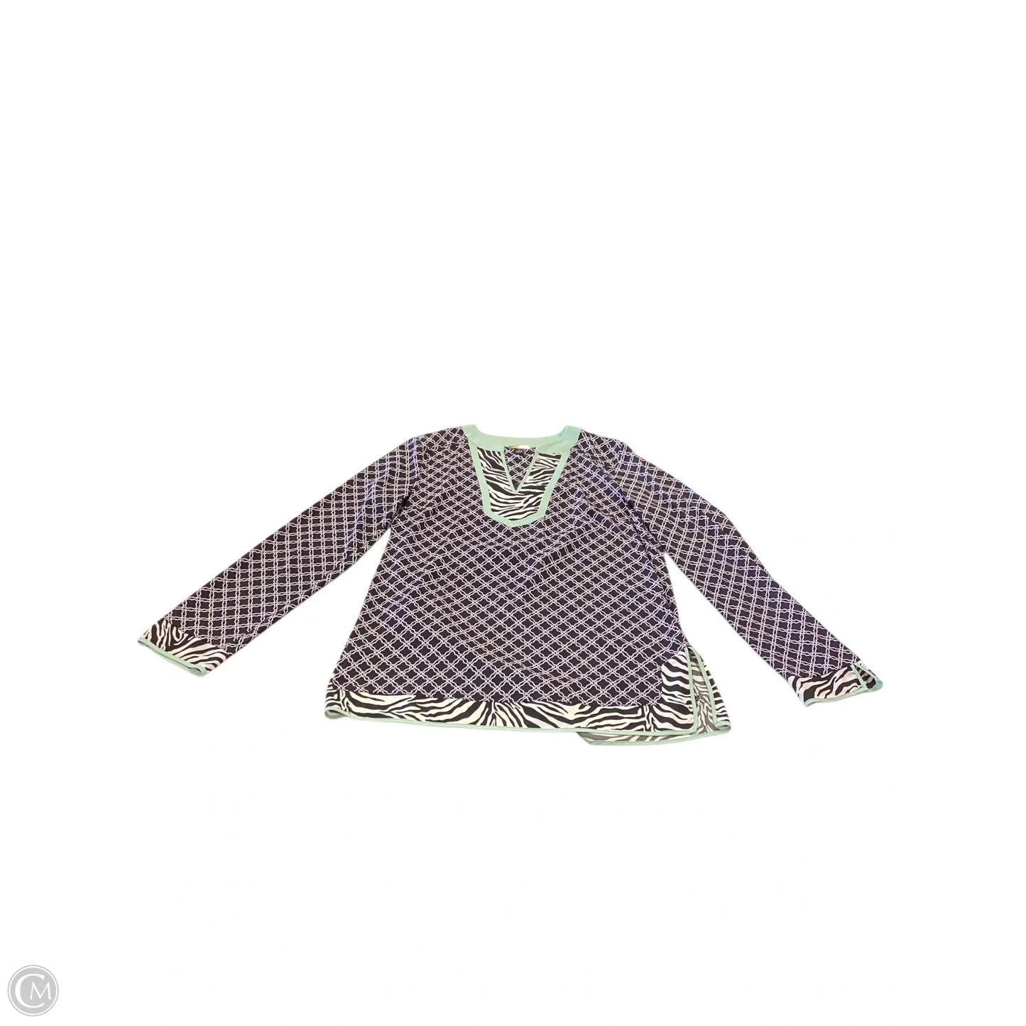 Top Long Sleeve By Dana Buchman In Geometric Pattern, Size: 4