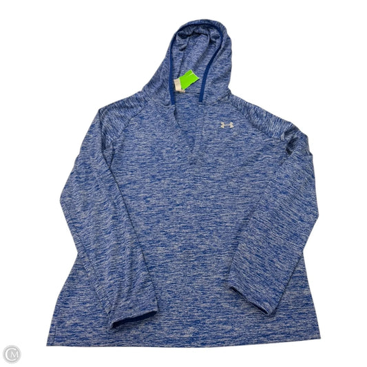 Athletic Top Long Sleeve Hoodie By Under Armour In Blue, Size: M
