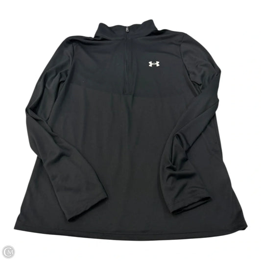 Athletic Top Long Sleeve Collar By Under Armour In Black, Size: S