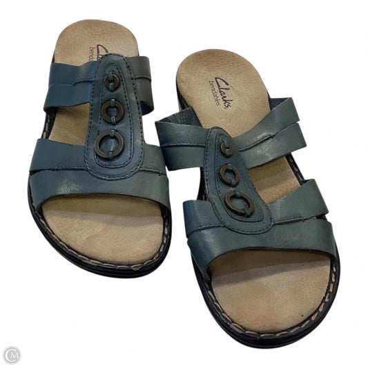 Sandals Flats By Clarks In Blue, Size: 7