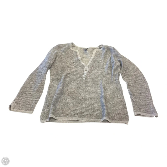 Top Long Sleeve By Ann Taylor In Grey & Silver, Size: M