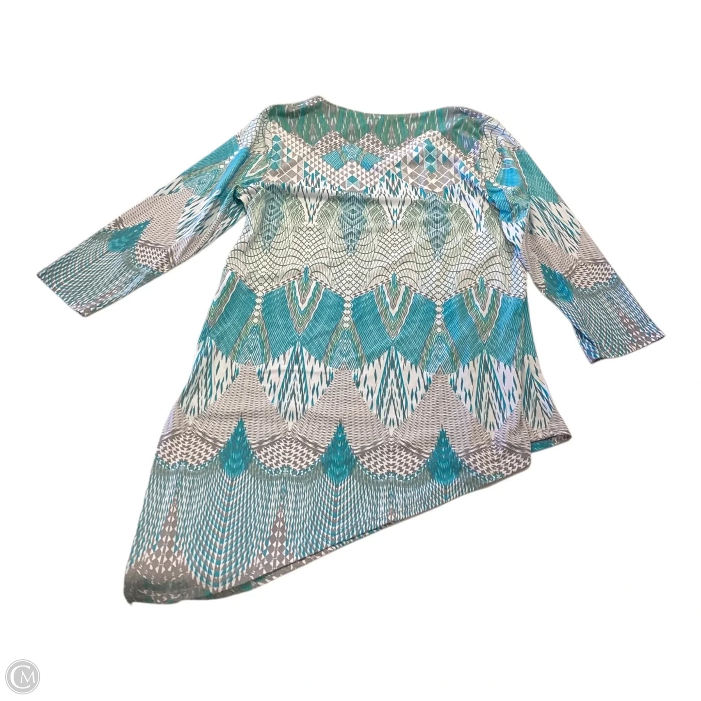 Top 3/4 Sleeve By Easywear By Chicos In Geometric Pattern, Size: S