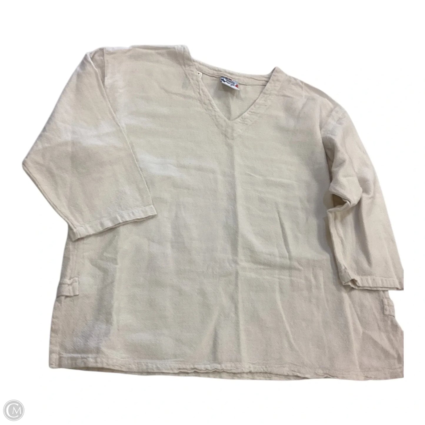 Top 3/4 Sleeve By Clothes Mentor In Ivory, Size: L