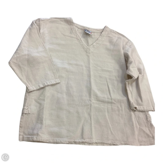 Top 3/4 Sleeve By Clothes Mentor In Ivory, Size: L