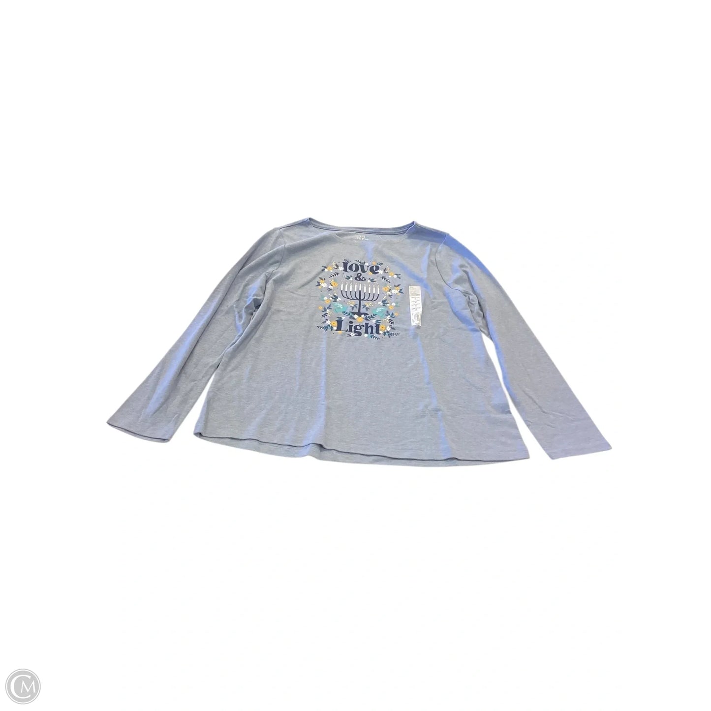 Top Long Sleeve By Croft And Barrow In Blue & Yellow, Size: Xl