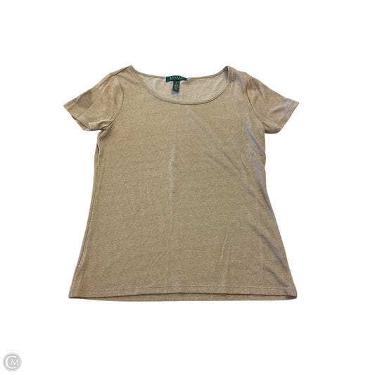 Top Short Sleeve By Lauren By Ralph Lauren In Gold, Size: M