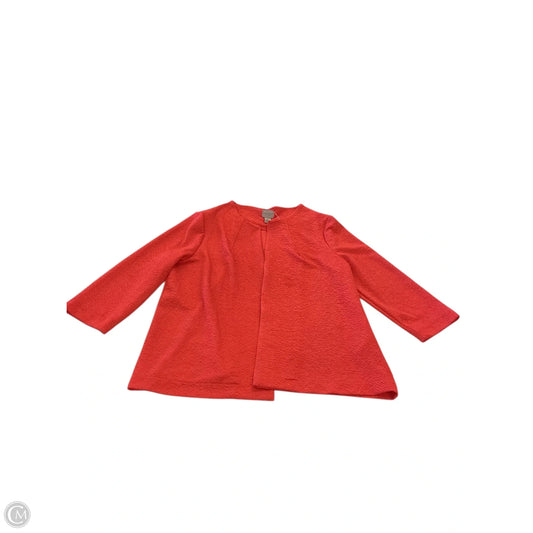Jacket Shirt By Chicos Private Collection In Orange, Size: M