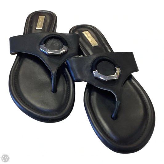Sandals Flip Flops By Louise Et Cie In Black & Silver, Size: 9