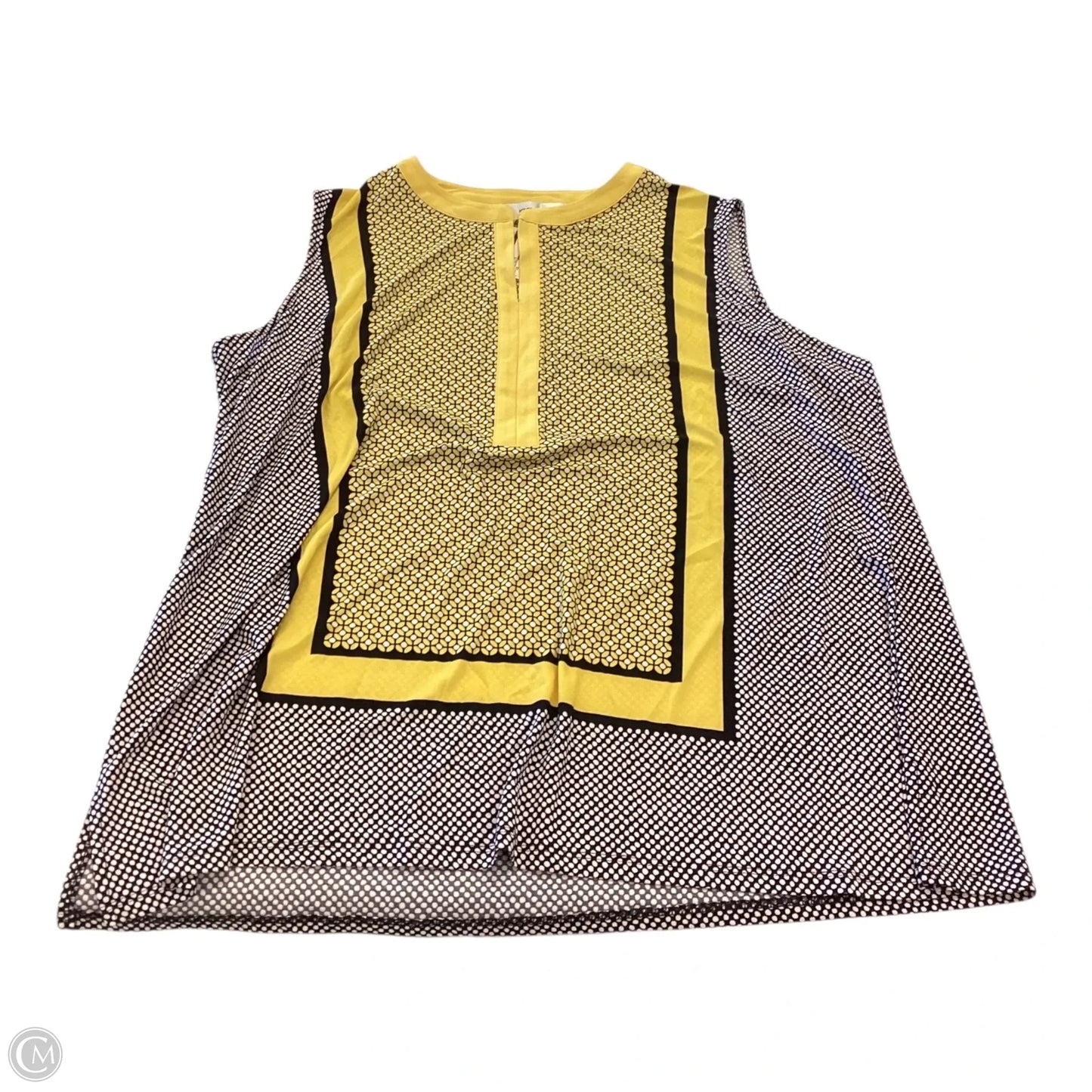Top Sleeveless By Jones Studio In Blue & Yellow, Size: 1x