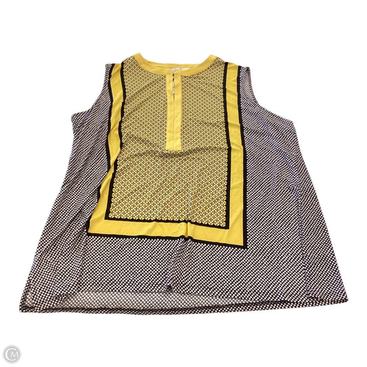 Top Sleeveless By Jones Studio In Blue & Yellow, Size: 1x