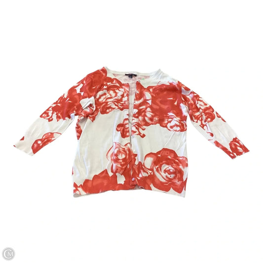 Cardigan By Cyrus In Orange & White, Size: S