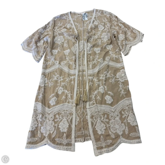 Kimono By Solitaire In Tan & White, Size: M