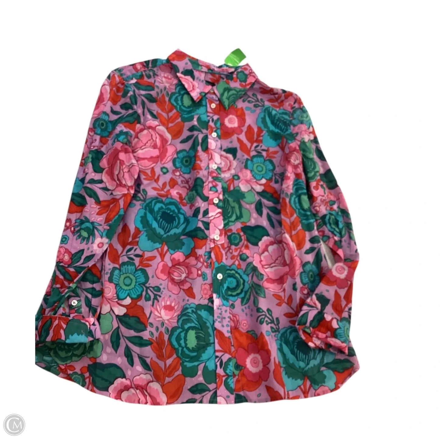 Top Long Sleeve By Talbots In Floral Print, Size: L