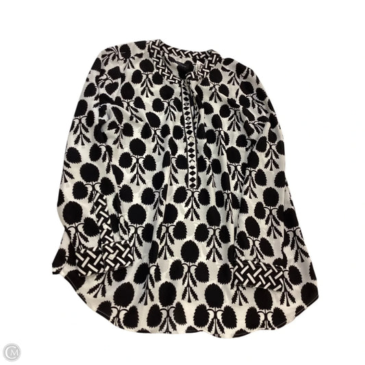 Top Long Sleeve By Talbots In Black & Cream, Size: Lp